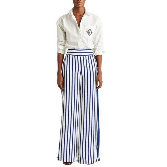Lauren Ralph Lauren Pants - Lauren Ralph Lauren Black Label Margit Wide Leg Riviera Striped Trouser 14 Pants